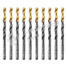 Сверло по металлу Denzel 5,5 мм, HSS-Tin, Golden Tip, 10 шт.