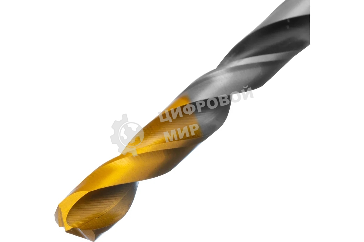 Сверло спиральное по металлу Denzel 7,0 x 109мм, Р6М5, Golden Tip, многогранная заточка