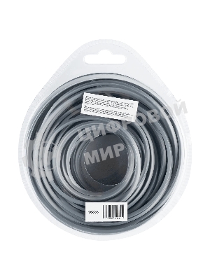 Леска для триммера Denzel армированная алюминием квадратная, 2,7мм х 15м, блистер ALUFLEX