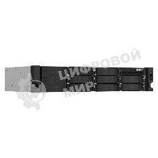 Сетевое хранилище SMB QNAP TS-873AeU-RP-4G NAS 8 HDD trays, 2x 2.5 GbE. 64-bit 4-core AMD V1500B 2,2 GHz, 4 Gb. RAM (1*4 Gb) up to 32Gb (2*16 Gb), 2 x M2 2280 (PCIe Gen3 x 1), 2xPSU W/o rail kit RAIL-B02