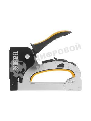 Степлер мебельный Denzel, стальной корпус, быстрая загрузка, регул. силы удара, тип 53, 4-14 мм