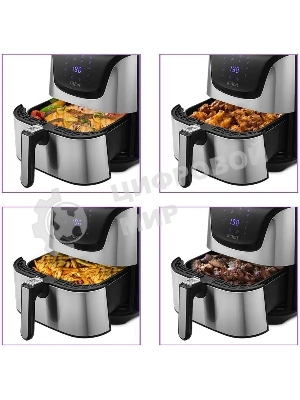 Аэрогриль Kitfort КТ-2232 серебристый, 1700 Вт, 5.4 л, сенсор, 8 программ