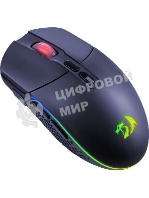 Мышь беспроводная Redragon 2.4G,проводная игровая 7+кн.колесо 10000dpi RGb черный Invader Pro