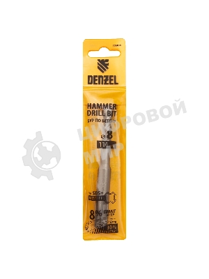 Бур по бетону Denzel двойная спираль, Cobalt W-tip, 8x110 мм, SDS PLUS