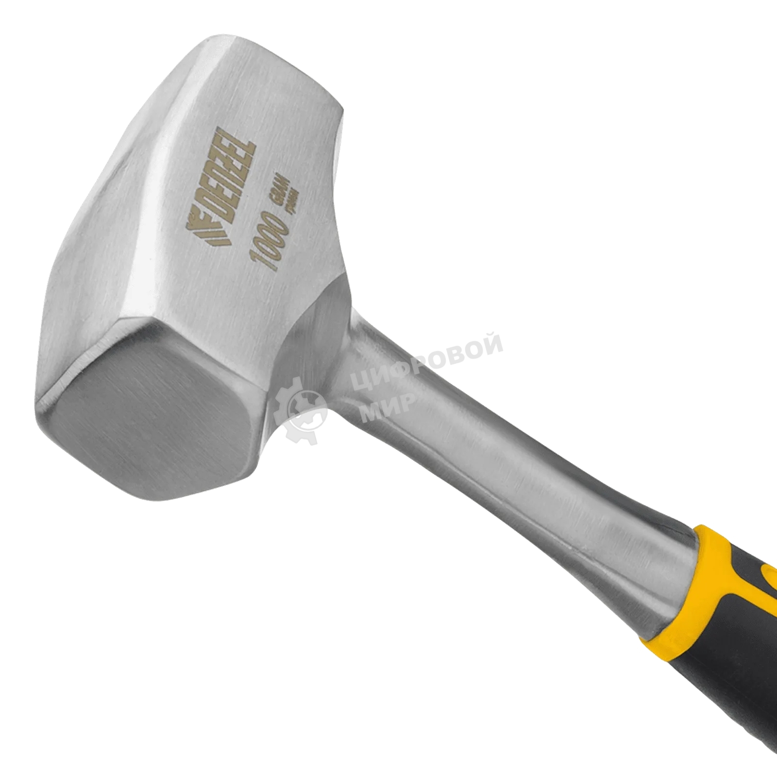 Кувалда Denzel 1 кг, цельнометаллическая, двухкомпонентная рукоятка