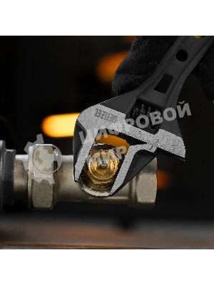 Ключ разводной Denzel 135 мм, CrV, кованый, укороченная рукоятка