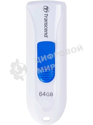 Флешка USB Transcend JetFlash 790 (TS64GJF790W), 64Gb, USB 3.0, R/W 70/25, белый/синий