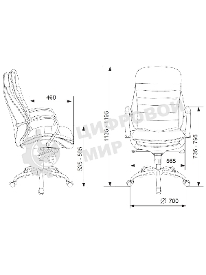 Кресло Бюрократ T-9950/BLACK черный, кожа