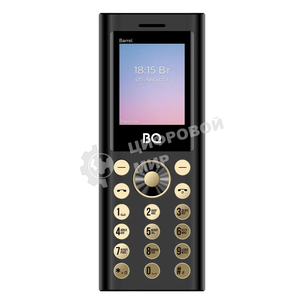 Мобильный телефон BQ 1858 Barrel черный/золотистый
