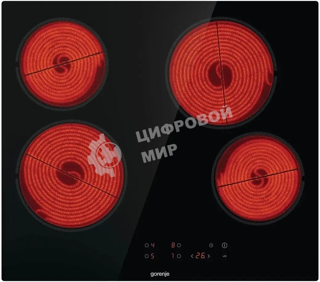 Электрическая варочная панель Gorenje ECT641BSCE Hi-Light, независимая, черный