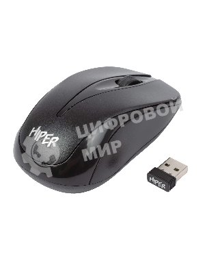 Мышь беспроводная HIPER HOMW-061 черный, 1000 dpi, радиоканал, USB, кнопки - 3
