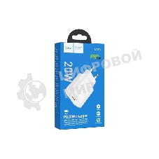 Блок питания (сетевой адаптер) HOCO C94A Metro 1xUSB-C с кабелем Type-C-Type-C, 3.0A, 20W, белый