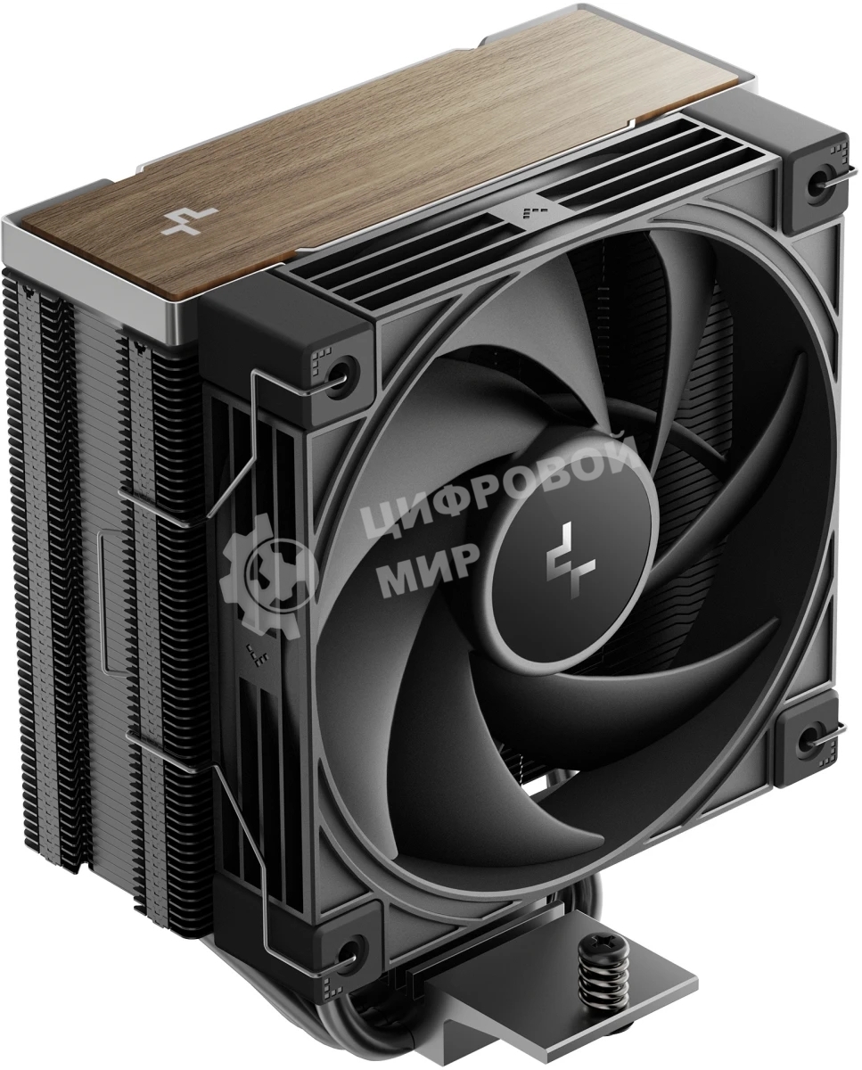 Кулер для процессора DEEPCOOL AK400 G2 LGA1851/1700/1200/115X/AM5/AM4 (12шт/кор, TDP 220W, PWM, Fan 120мм, 4 тепл. Трубки, Wood-grain top cover, черный) RET (R-AK400G2-BKNNMN-GJD)