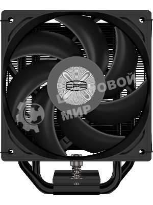 Кулер для процессора PCCooler RT500 BK (240W, 4-pin PWM, LED temp., 152мм, Al/Cu, 5x6мм, 1x120мм, 73.32CFM, 34.9dBA, 2200RPM, S: 1851/1700/1200/115X, AM5/AM4, черный)