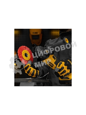 Щетка для УШМ Denzel 125 мм, плоская, нейлоновая щетина, посадка 22,2 мм