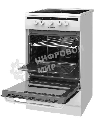 Плита электрическая Hansa FCCW54002 белый, конфорок 4 шт, духовка 68 л, 50 см x 85 см x 60 см