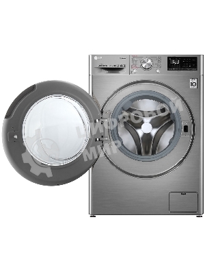 Стиральная машина LG F4V5RGP2T серебристая, загрузка фронтальная 10.5 кг, 1400 об/мин, класс A