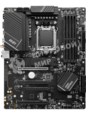Материнская плата MSI PRO B650-P WIFI, AM5, AMD B650, 4xDDR5, 6xSATA, 2xM.2 (PCIe 4.0), 2xPCIe 4.0 x16, 2xPCIe 3.0 x16, 1xHDMI, 1xDP, 1x2.5Gb LAN, Wi-Fi, Bluetooth, 1xUSB-C 20Gbps, 3xUSB-A 10Gbps, 4xUSB-A 5Gbps, 3x3.5 мм, 7.1, чёрный, ATX