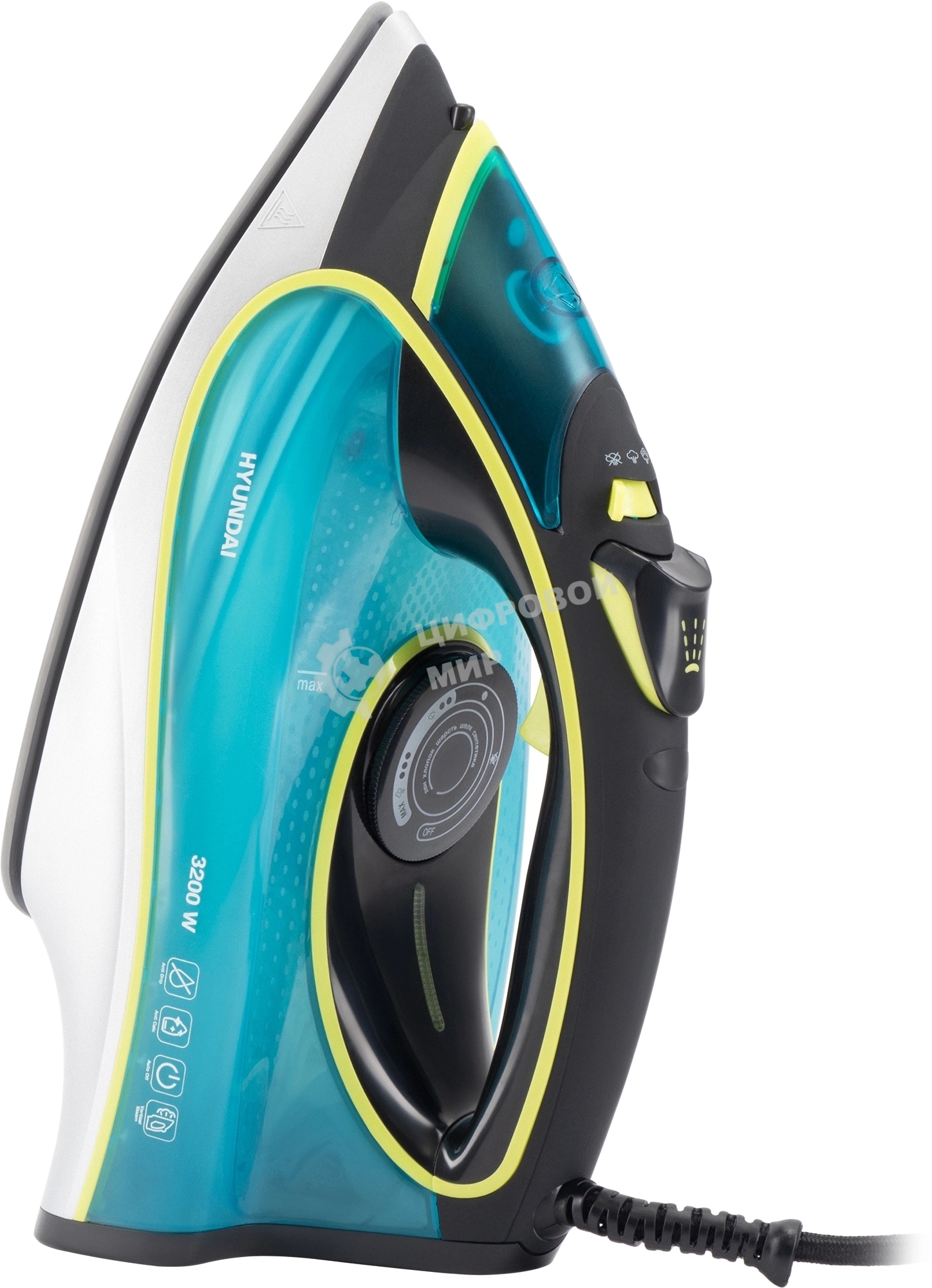Утюг Hyundai H-SI01450 3200 Вт голубой/желтый