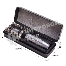 Ударно-поворотная отвертка с набором бит 13 шт Deli DL8901 (PH1, PH2x2, PH3, PH4, SL5, SL6, SL8, SL9, H4, H5, H6, H8), Cr-V, пласт. кейс