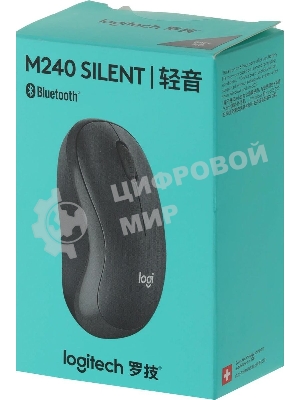 Мышь беспроводная Logitech M240 SILENT графитовый, 4000 dpi, Bluetooth, кнопки - 3