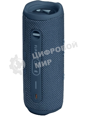 Портативная акустика JBL Flip 6 синий, Bluetooth 5.1, время воспроизведения 12 ч, емкость аккумулятора 4800 mAh, время заряда 2,5 ч, синий