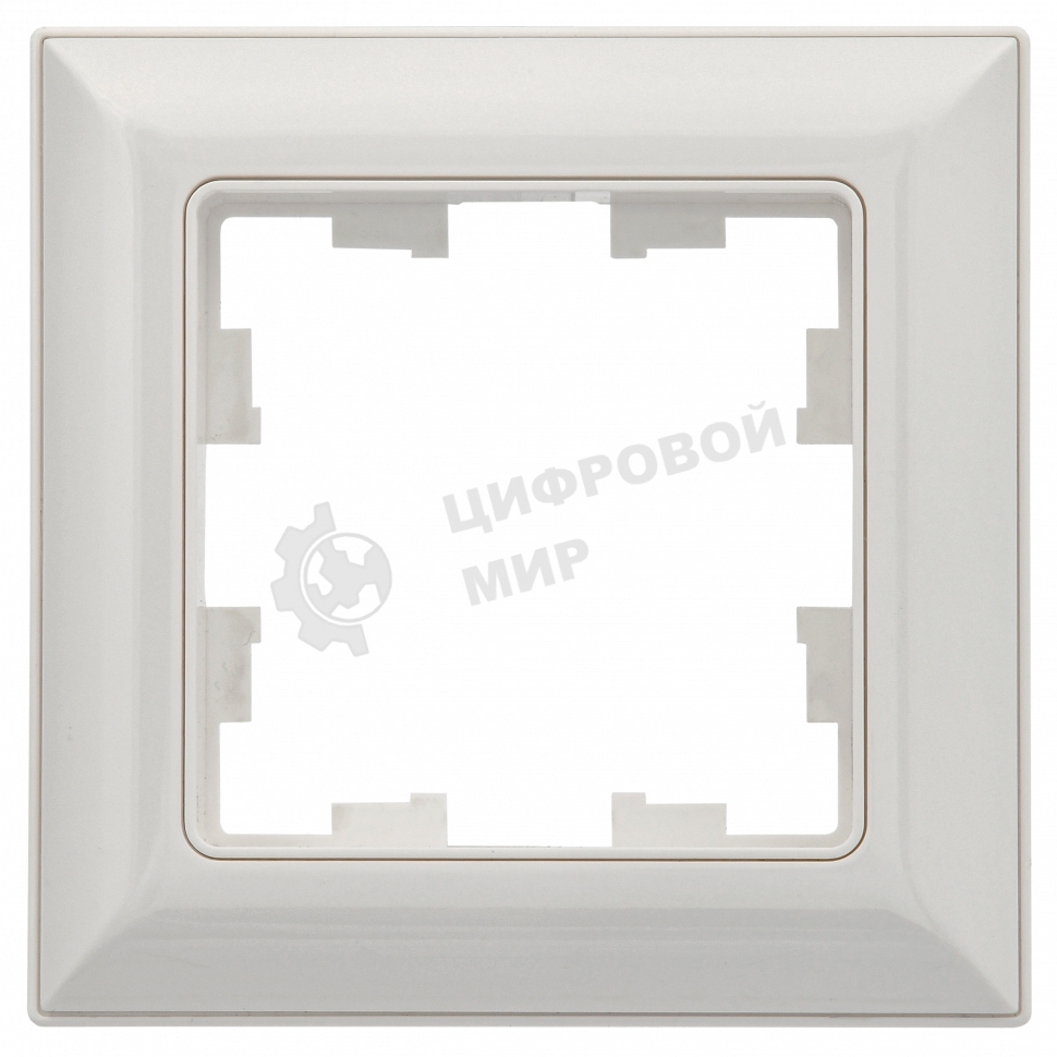 Рамка 1-местная IEK BRITE РУ-1-Бр DECOR белый/белый 3D-форма