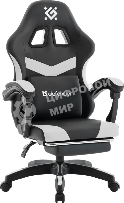 Кресло игровое Defender Runa PRO черн/белый, PU, класс 2