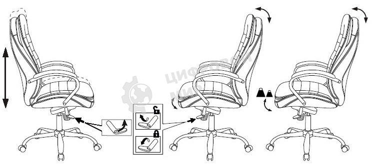 Кресло руководителя Бюрократ T-9950/BLACK черный, кожа, крестовина хром