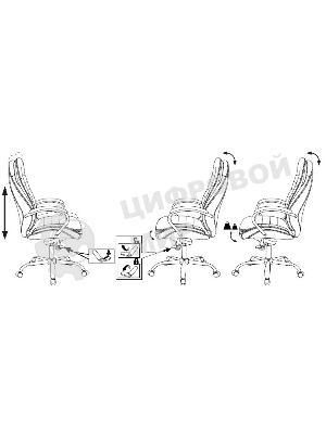 Кресло Бюрократ T-9950/BLACK черный, кожа