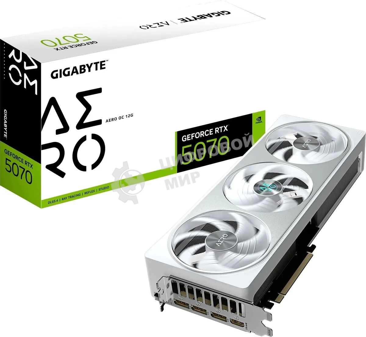 Видеокарта Gigabyte PCI-E GV-N5070AERO OC-12GD 1.0 NVIDIA GeForce RTX 5070 12Gb 192bit GDDR7 2805/28000 HDMIx1 DPx3 HDCP Ret