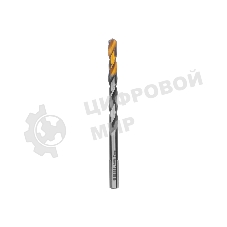 Сверло спиральное по металлу Denzel 7,0 x 109мм, Р6М5, Golden Tip, многогранная заточка