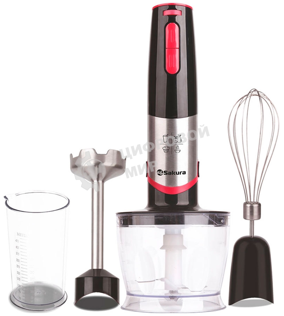 Блендер погружной Sakura SA-6250SBK 800 Вт DC мотор чоппер венчик стакан