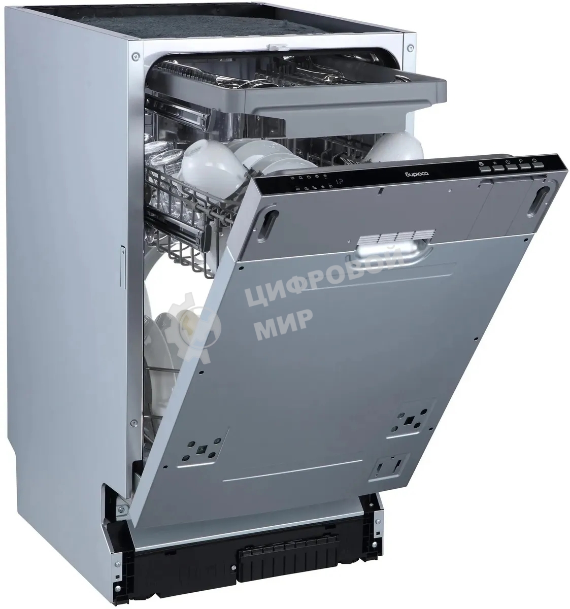 Встраиваемая посудомоечная машина Бирюса DWB-410/6, черный, 44.8 см, 10 компл., 47 дБ, класс A++