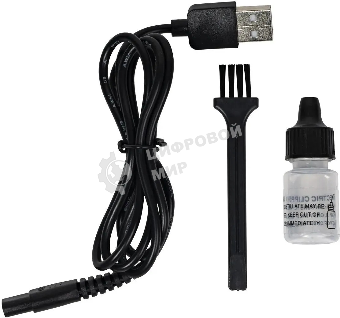 Набор для стрижки Galaxy Line GL 4166, черный с голубым, 3 Вт, время работы до 1,5 ч, аккум. Li-Ion 3,7 В, емк. аккум. 600 мА*ч, лезв. из нерж. стали, ширина лезвия 40 мм, 24 положения насадки-расчески (3,5 - 14,5 мм), филир. гребень, индик. заряда аккум.