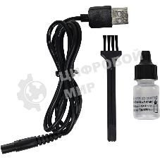 Набор для стрижки Galaxy Line GL 4166, черный с голубым, 3 Вт, время работы до 1,5 ч, аккум. Li-Ion 3,7 В, емк. аккум. 600 мА*ч, лезв. из нерж. стали, ширина лезвия 40 мм, 24 положения насадки-расчески (3,5 - 14,5 мм), филир. гребень, индик. заряда аккум.