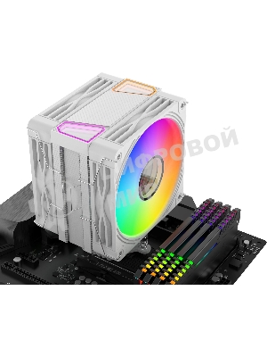 Кулер для процессора Bloody BD-AC230-ARGb1 ARGb белый, 120 мм, алюминий/медь, 1600 об/мин, 32 дБ, 4 pin, 230 Вт, 154 мм