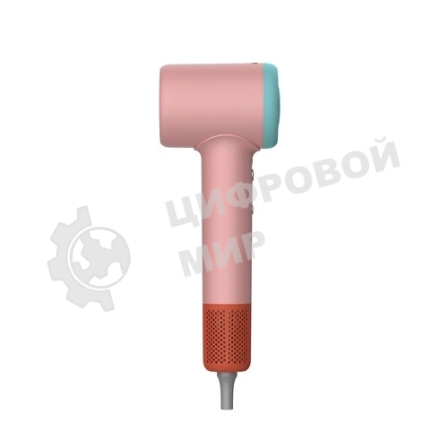 Фен Deerma DEM-CF51W розовый/бирюзовый, 1400 Вт, компактный, ионизация