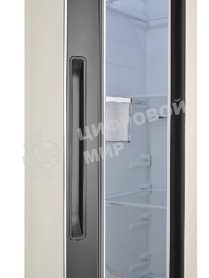 Холодильник Zugel ZRSS630C бежевое стекло двухкамерный 377/193л морозилка сбоку, No Frost, Side by Side