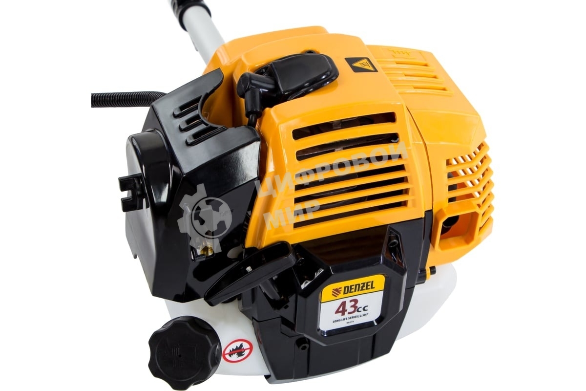 Триммер бензиновый Denzel DR-43S, 43 см3, разъемная штанга, состоит из 2 частей