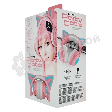 Гарнитура Party Cat mini ВТ 0051 (розово-голубые) c подсветкой накладная Bluetooth