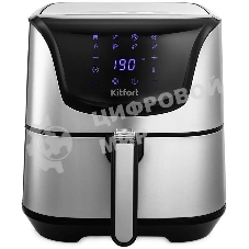 Аэрогриль Kitfort КТ-2232 серебристый, 1700 Вт, 5.4 л, сенсор, 8 программ