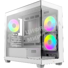 Компьютерный корпус Case Ocypus Gaммa C52 WH ARGB mATX/win/white/3 ARGB fans/no PSU/Tempered Glass