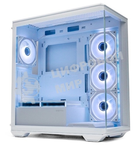Корпус ATX Xastra Q600 6ARGB-C10-UC White без БП, боковая панель из закалённого стекла, USB 3, USB Type-C