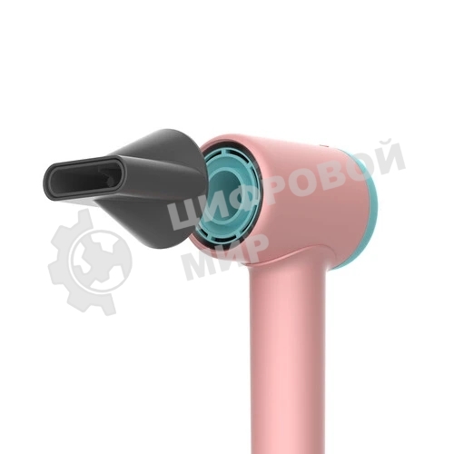 Фен Deerma DEM-CF51W розовый/бирюзовый, 1400 Вт, компактный, ионизация