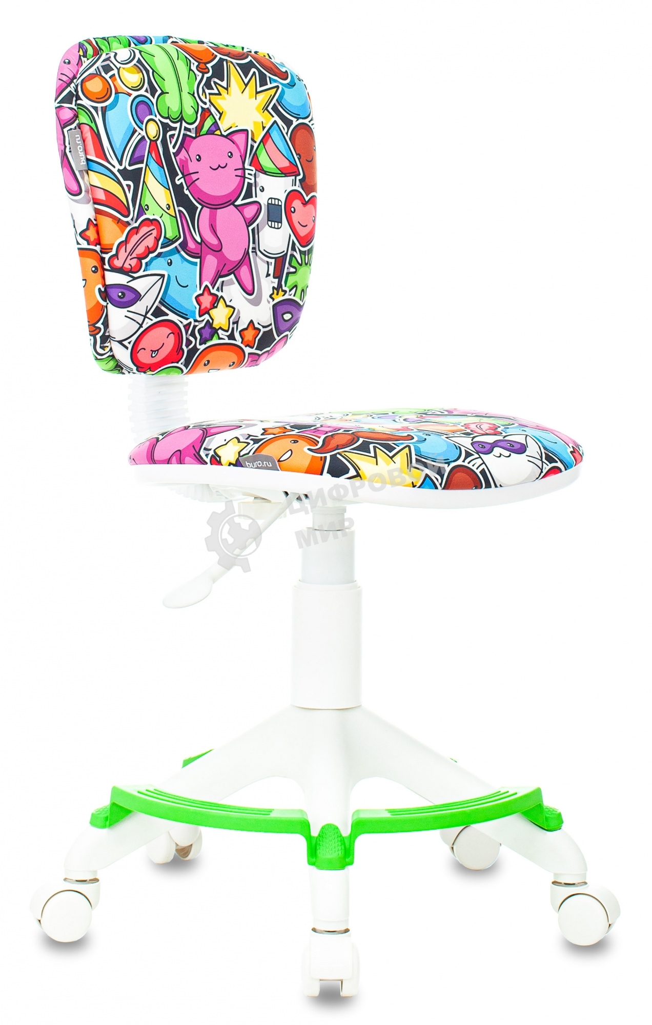 Кресло детское Бюрократ CH-W204/F мультиколор маскарад, крестовина пластик, подст. для ног, пластик белый