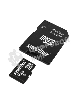 Флеш карта MicroSDHC (Transflash) 16Gb Smartbuy (Class 10)+SDадаптер
