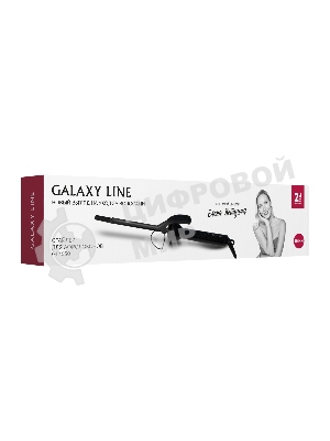 Стайлер Galaxy Line GL 4650, черный, 40 Вт, для афролоконов, максимальная температура 200°C, диаметр 10 мм, керамич. покрытие, защита от перегрева, равномерное распред. тепла, термоизолир. наконечник, подвесная петля, встроенная подставка, индикатор работы
