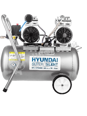 Компрессор поршневой Hyundai HYC 30250LMS безмасляный 300л/мин 50л 2000Вт серебристый/черный