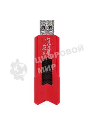 Флешка USB Smartbuy STREAM Red (SB128 GbST-R3), 128Gb, USB 3.0, R/W 75/30, красный/черный